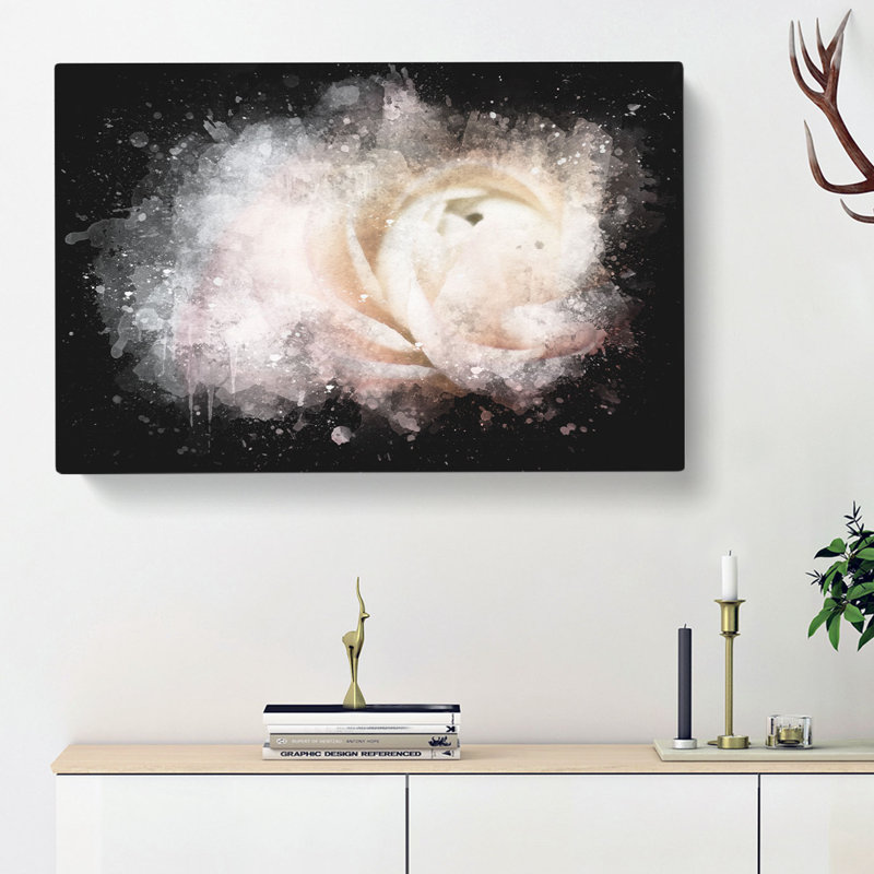 Pink Ranunculus Flower - Wrapped Canvas, 50cm H x 76cm W x 3cm D