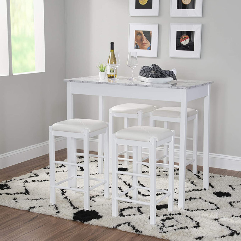 Ensemble de 3 tavernes noires en faux marbre, Blanc