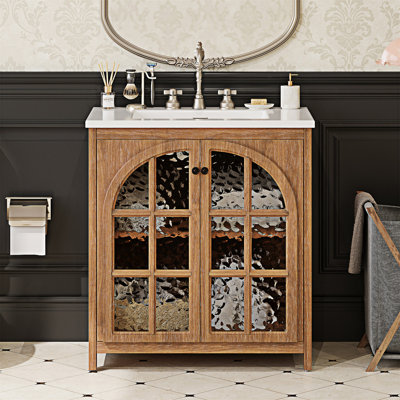Meuble-lavabo Farmhouse avec lavabo en céramique