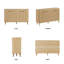 Buffet Seyla 55 po avec pieds en bois massif, 4 tablettes réglables et 4 portes cintrées et cannelées, beige-571009473-571009475