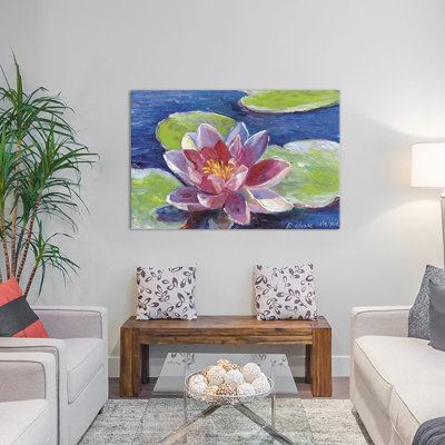 «Lily Pad Flowers» par Richard Wallich - Impression sur toile tendue sur châssis