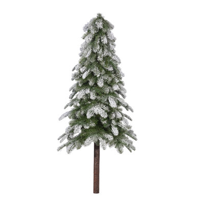5 ft. Pre Lit Warm White LED Flocked Alpine Tree