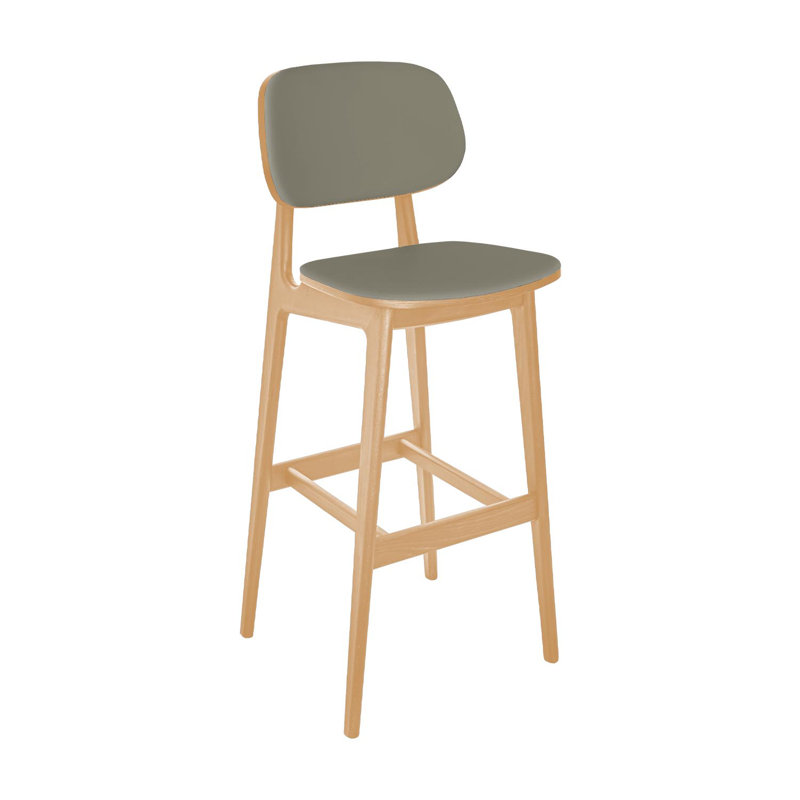  Tabouret de bar Emma - assise et dossier revêtus Pavestone Grade 4, Tanné, Pavé