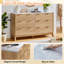 Commode 6 tiroirs Gerius, cannelée, jaune-105517498