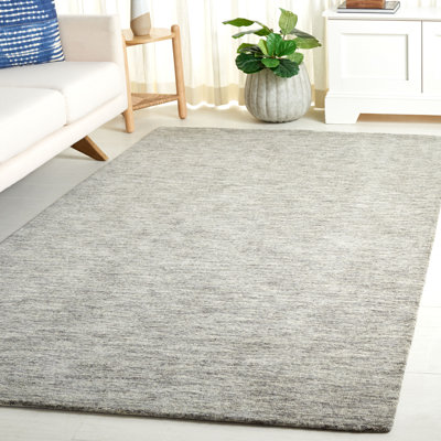 Tapis gris en laine tissé à la main Froelich