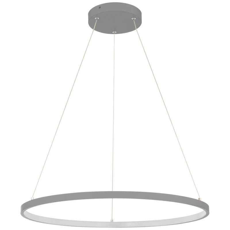 Boyu 1 - Light LED Unique/Statement Pendant, Gray, 0.75" H x 23.5" W x 23.5" D