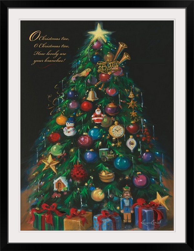 Thuc «Christmas Tree» par Susan Comish, reproduction d'art, H 36 po x l 27 po x P 1,5 po, Toile