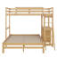 Lit simple superposé au dessus d'un lit double avec bureau et 3 tiroirs de rangement, cadre de lit superposé en bois massif pour enfants, adolescents, adultes