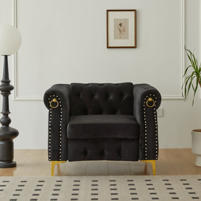 Frotten Velvet Chesterfield Chair