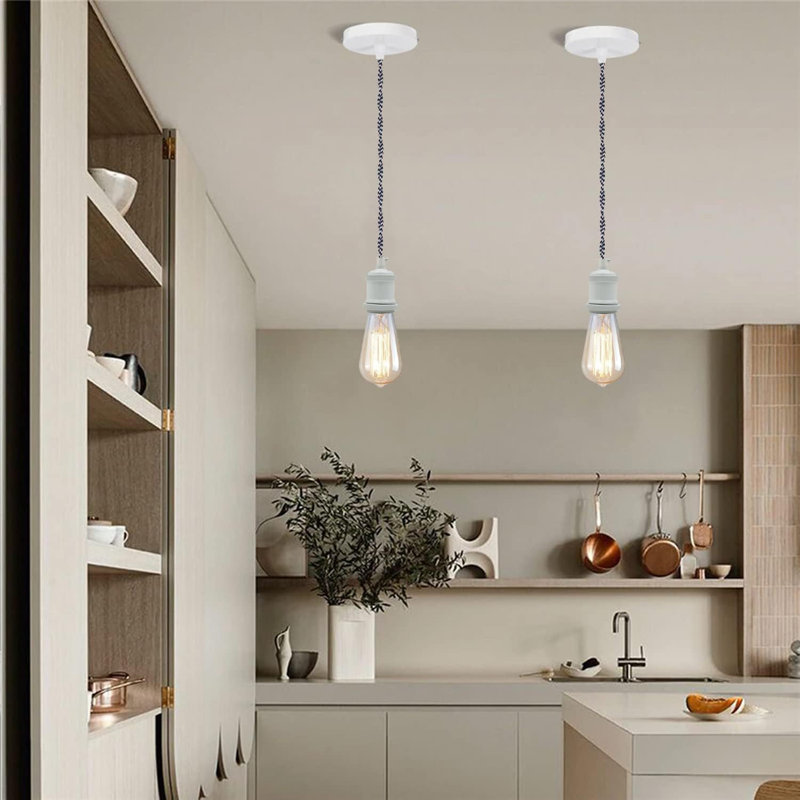 1 - Light Bulb Pendant, White