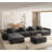 Oversized Modular Sectional Sofa,Sparkling Chenille Fabric Soft Cushion Sofa-1210707236