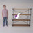 Kaeden  Ladder Bookcase with Wood Shelves & Iron Frame-1377231331
