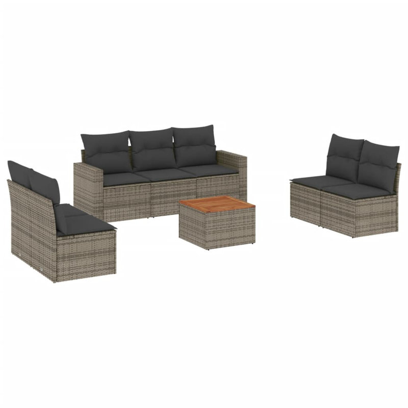 Ensemble de canapé de jardin Vidaxl Gris, brun, gris foncé