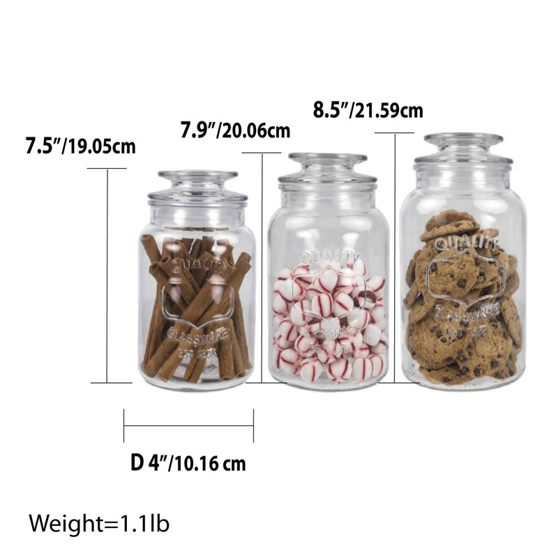 Glass Canister - Set of 3