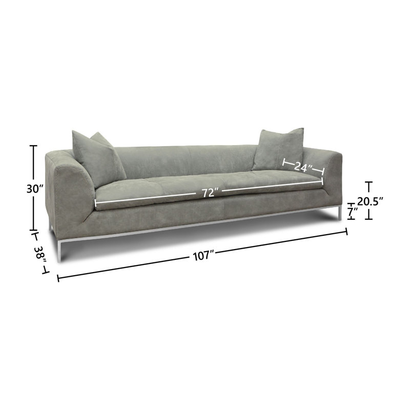 Pia Upholstered 107'' Sofa, Espresso (Soft Touch), Satin Dark Bronze