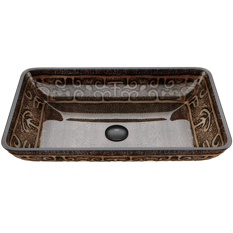 Lavabo de salle de bain rectangulaire Donatello, Fusion dorée et brune