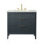 Meuble-lavabo simple 36 po avec plateau en pierre reconstituée Bilroy