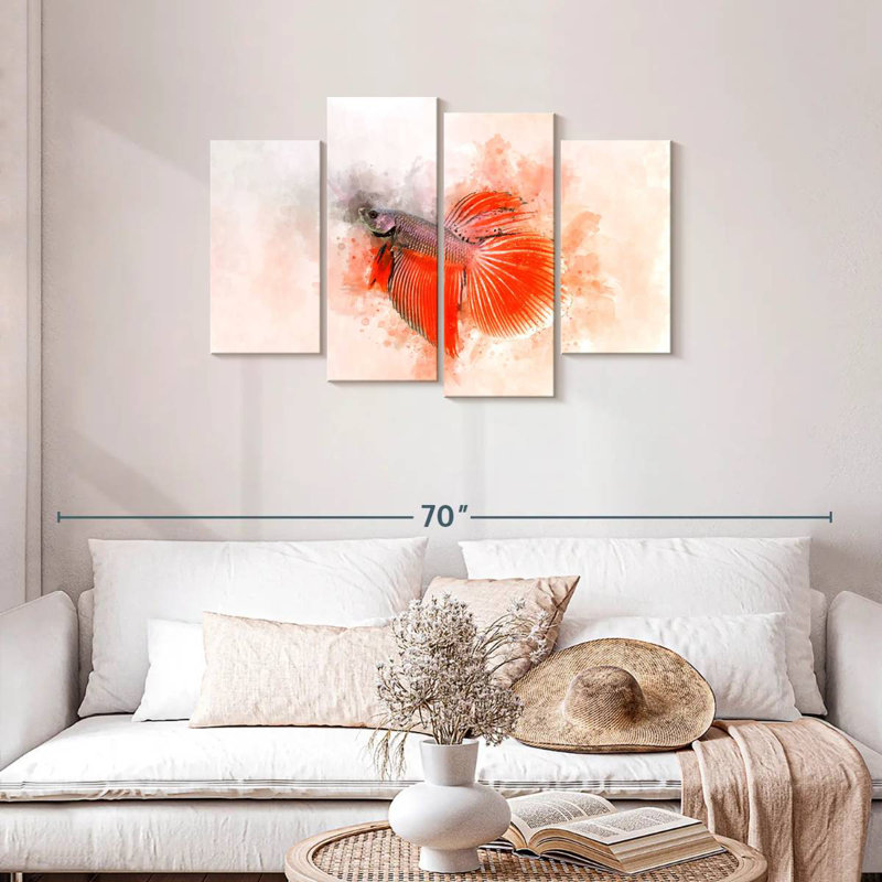 Poisson-betta orange Brampt, H 27 po x l 43 po