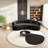 Black curved negotiating sofa-103978033