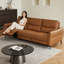 Canapé modulaire orange en similicuir-129381389