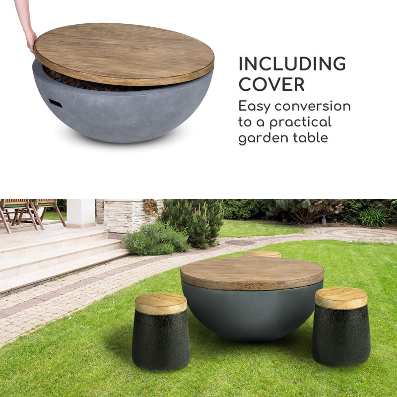 Round Stone Propane Smokeless Fire Pit