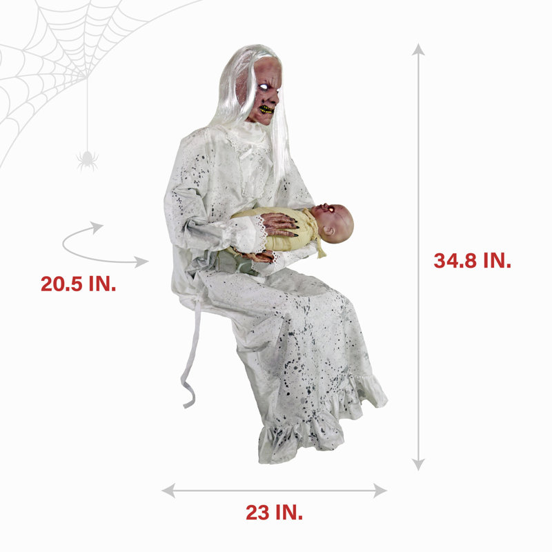 Demons Haunted Hill Farm «Gravely Granny», Halloween animatronique avec sons activés par le mouvement