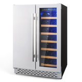 Low Noise 24 Inch Built In Wine And Beverage Fridge - 20 Bottle & 72 Dual Zone Wine Cooler Refrigerator
