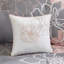 Édredon imprimé en coton pour lit simple / simple TG - gris / pêche, jupe de lit et 3 coussins décoratifs attrayants