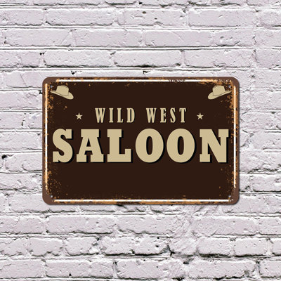Wild West Saloon Street 13 Inch x 20 Inch Plastic Sign
