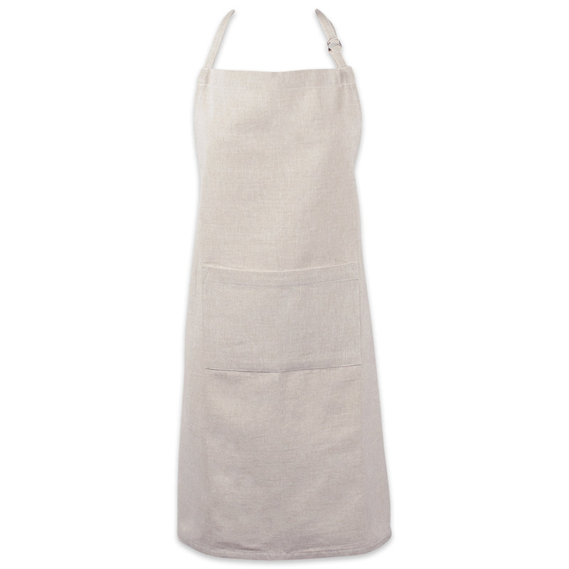 Kristina Solid Color Cotton Bib Apron, Natural