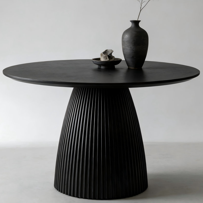 Advait Minimalist Round Pedestal Dining Table 