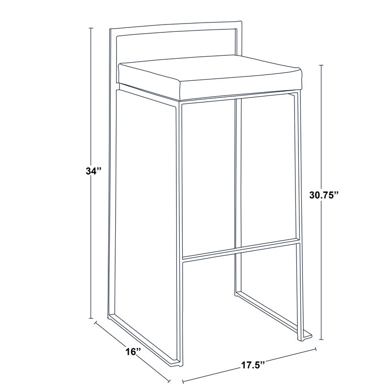 Tabouret de bar empilable contemporain de 76 cm (30 po), ensemble de 3 pièces, structure en métal doré et coussin en similicuir gris, hauteur de bar, conception empilable peu encombrante