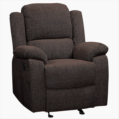 Madden Upholstered Glider Recliner in Brown