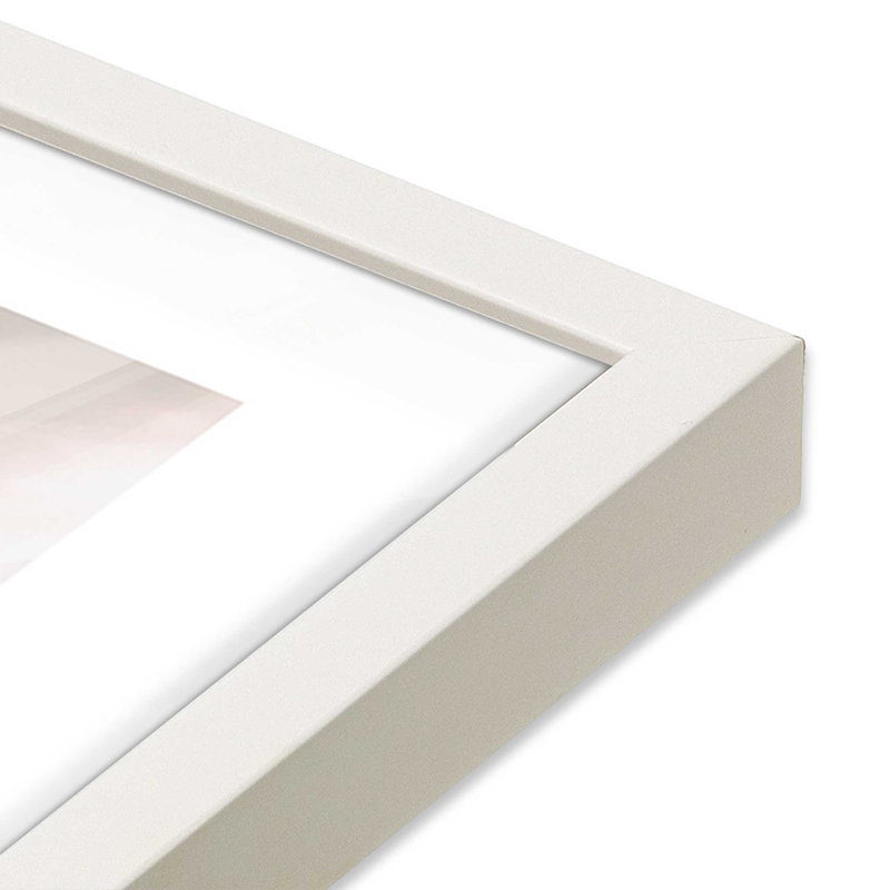 Impression de crépuscule alpin, Cadre opaque blanc, H 12 po x l 15 po x P 1,25 po