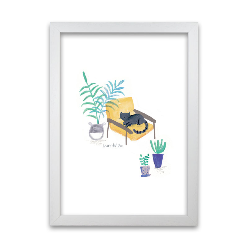 Cay and Scandi Chair 1 Piece Wall Art, 84cm H x 59.4cm W x 3cm D, White Framed