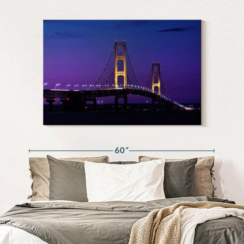 Lilie Mackinac Bridge, crépuscule, H 34 po x l 51 po