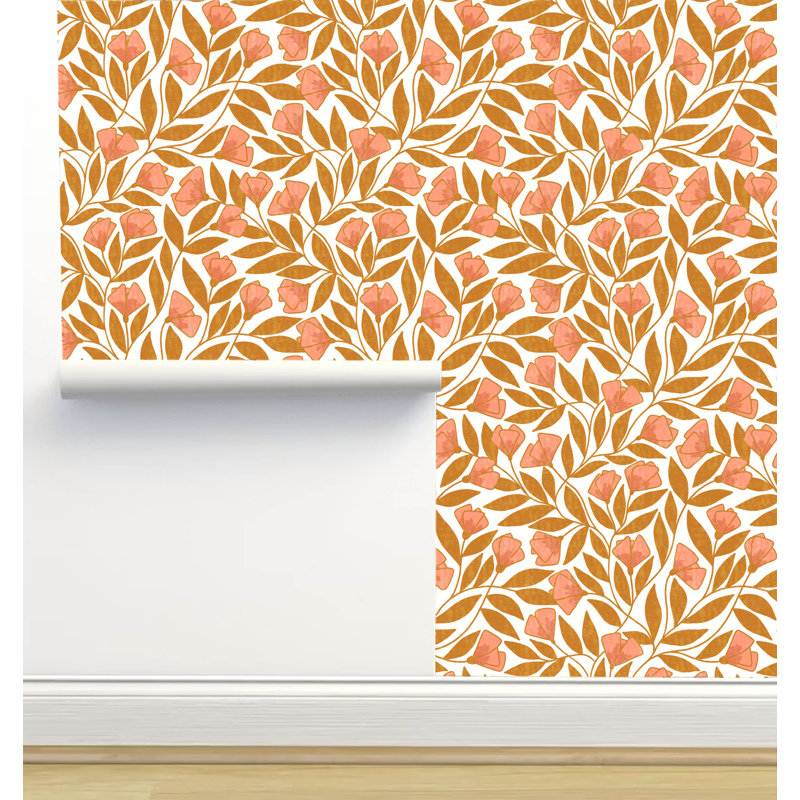 Rouleau de papier peint autocollant L 2,16 pi x l 5 po Amy Mac Ready Designs, Rose/or