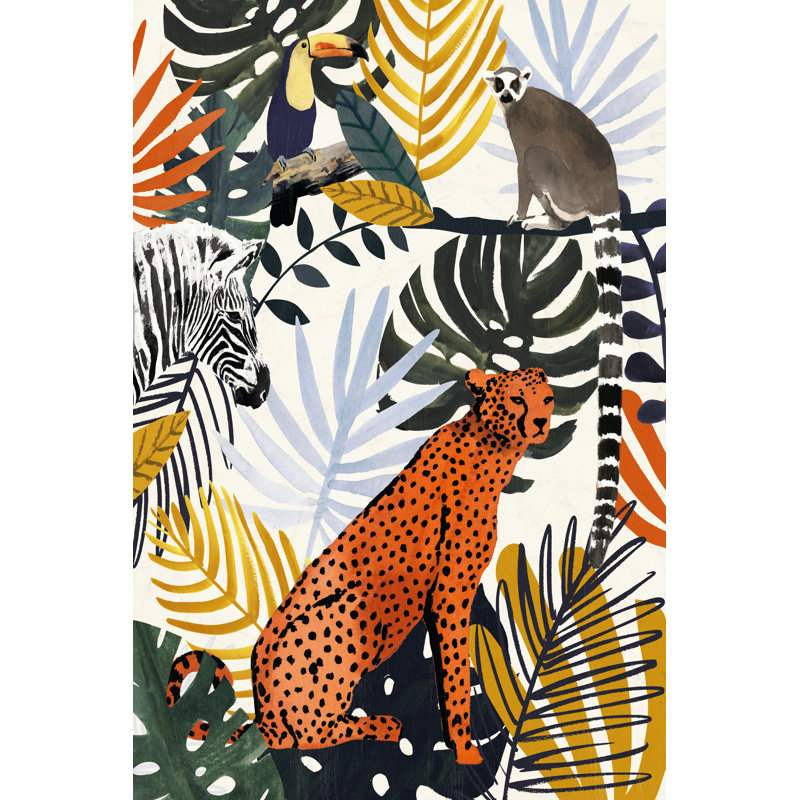 Jungle Jumble I by Victoria Borges - Painting, 46 cm H x 30 cm W, Wrapped Canvas