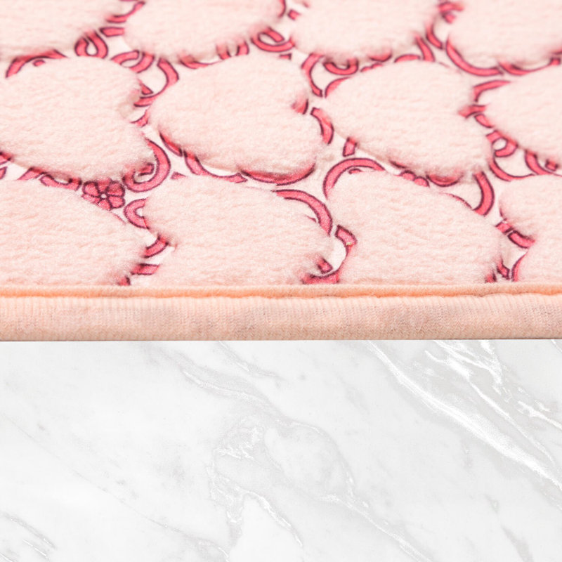 Ensemble de tapis de bain rose doux (2 pièces), 19,7 x 23,6 pouces et 23,6 x 39,4 pouces | 100% polyester, antidérapant et résistant à l'eau | Idéal pour la décoration de salle de bain, confortable et élégant, facile à nettoyer avec l'aspirateur