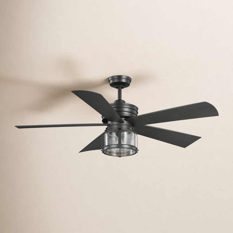 56'' Ceiling Fan with Light Kit, Blistered Iron