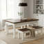 55" Farmhouse Kitchen Table With 2 Benches, 3-piece Wooden Dining Table Set-1810115839