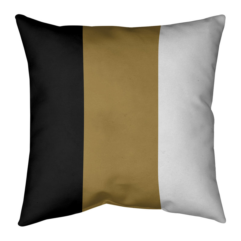 Wake Salem Indoor/Outdoor Throw Pillow, 16" H x 16" W, Black/Gold
