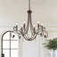 6-Light Dimmable Steel Candle Style Chandelier