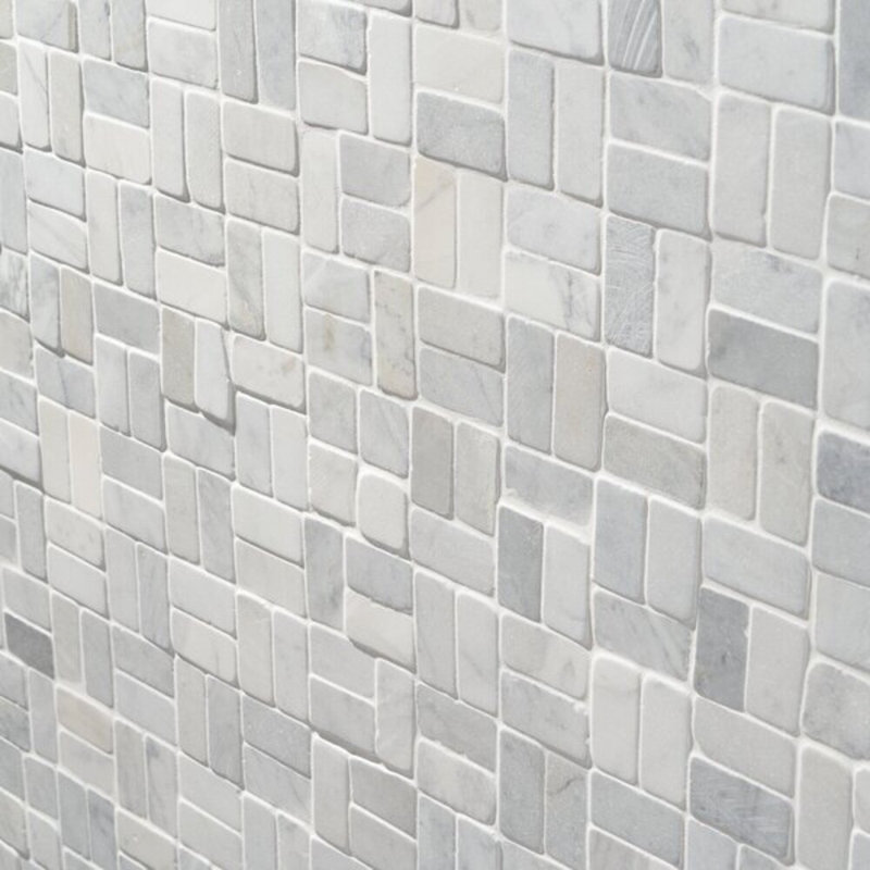 Nature Antique Lava Black Pebble Mosaic Tile, Carrara