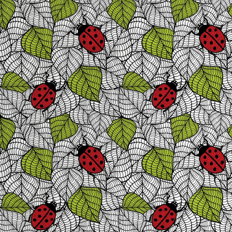 Tissu coccinelles, l 36 po x L 360 po