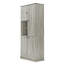 Grande armoire de rangement avec tablettes réglables et panier rabattable, conception moderne en panneau de fibres à densité moyenne-1516807274