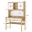 Bureau d'étude avec tiroirs et huche, table d'étude en bois