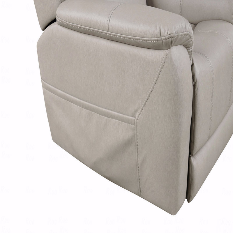 Avec fonction inclinable Fauteuil relevable de style contemporain Design esthétique avec accoudoirs à selle, contrôleur de port USB, boîte de siège en acier, finition gris clair