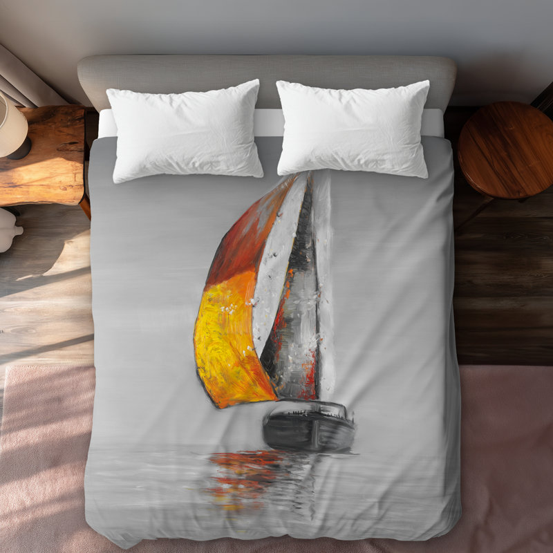 Sea Contemporary White Queen Duvet Cover - Home Decor