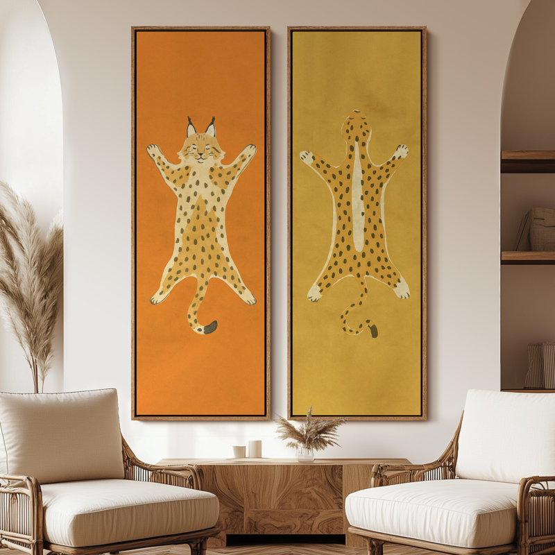 «Vintage Landscape Wall Art», ensemble de 2 toiles encadrées 20 x 60 pouces, Naturel